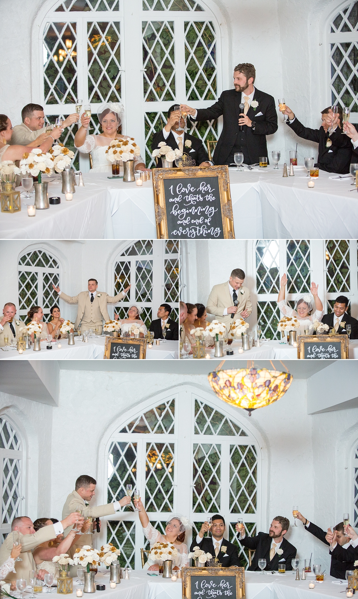 beardslee castle, little falls, ny, sarah heppell photography, best man toasts newlyweds, man as maid of honor, wedding toasts