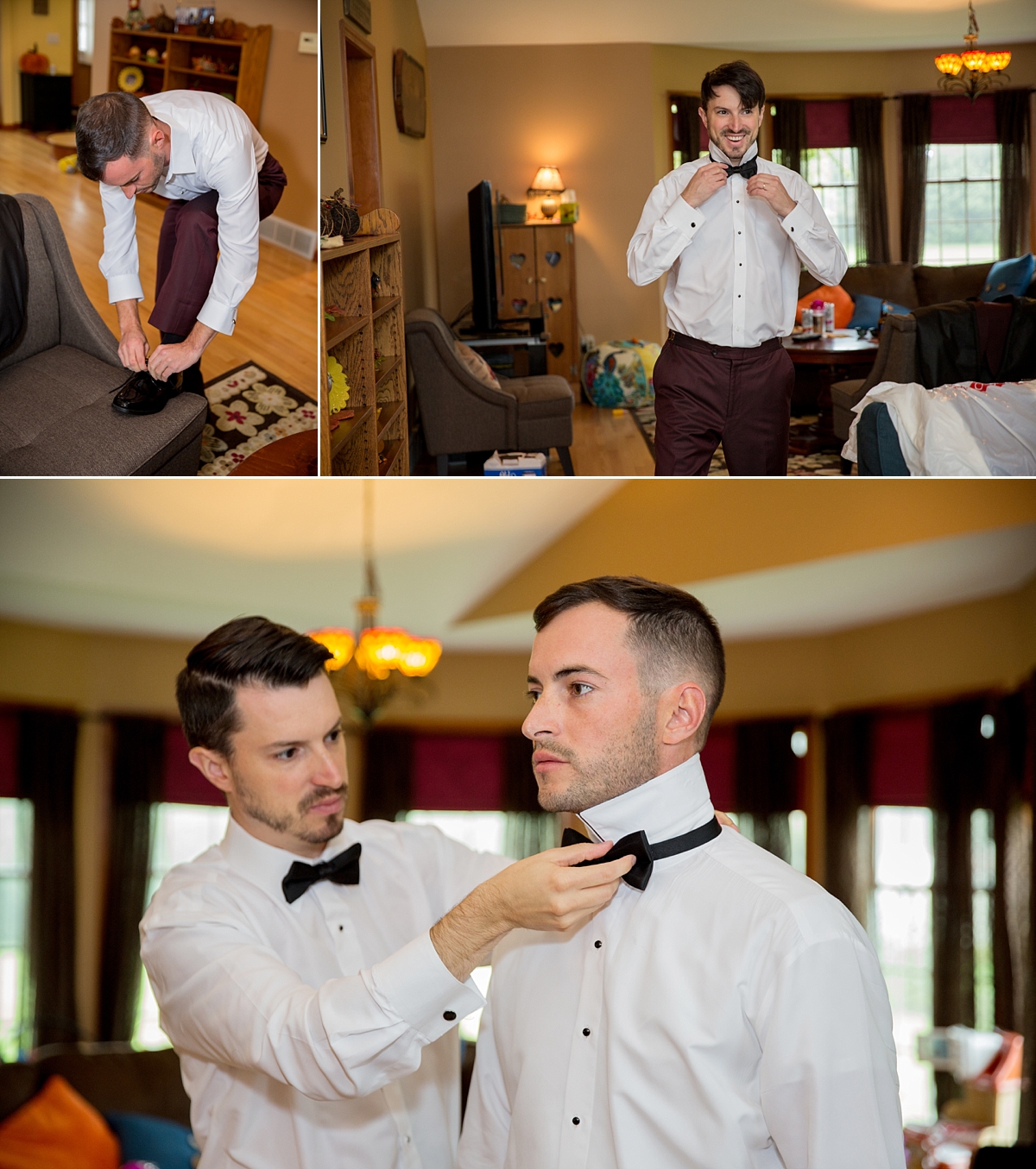 groom gets ready with groomsmen in maroon suits and black ties, chantelle marie lakehouse and celebration venue, sarah heppell photography