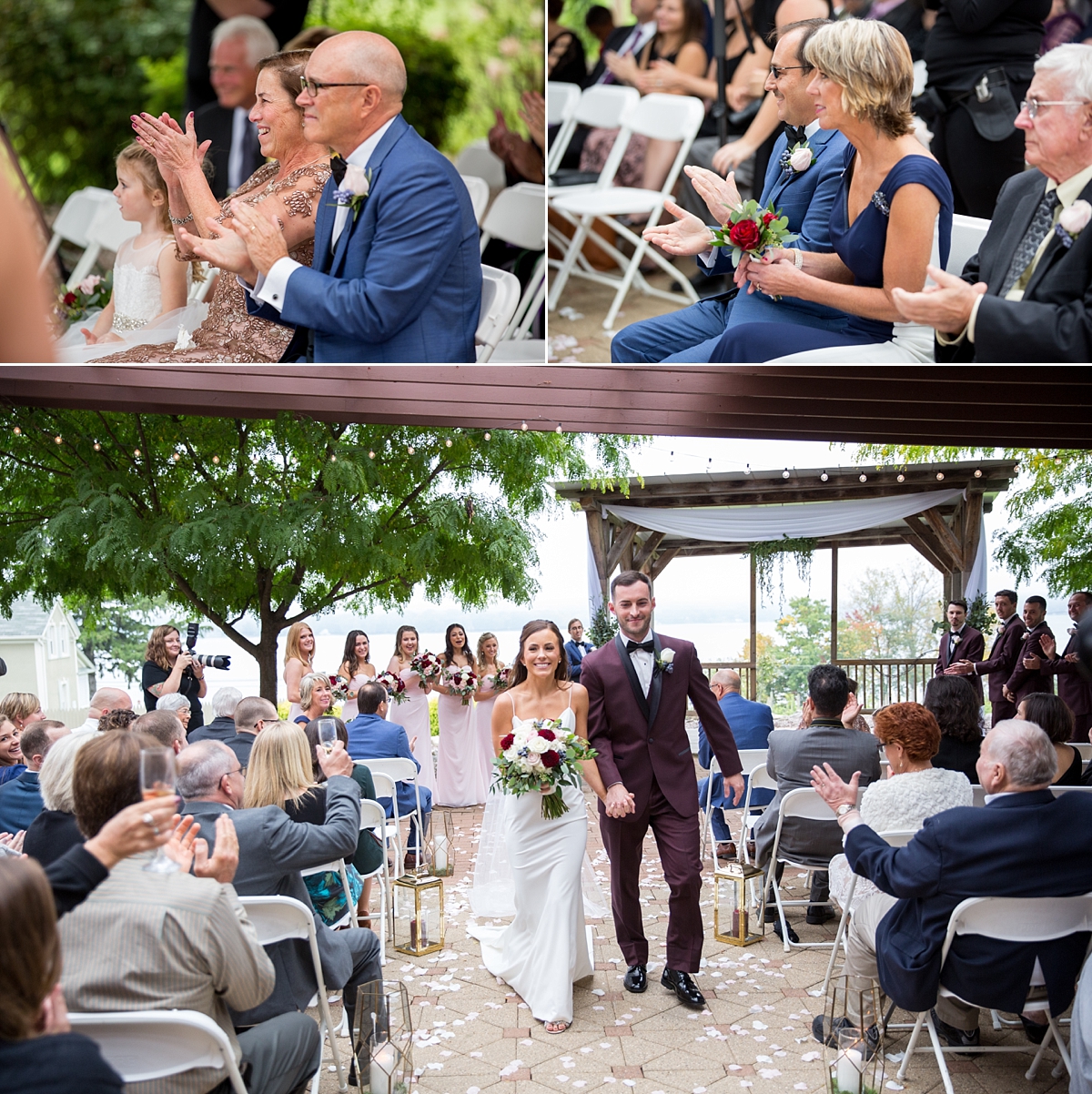 bride and groom are pronounced husband and wife, parents celebrate, chantelle marie lakehouse and celebration venue, sarah heppell photography