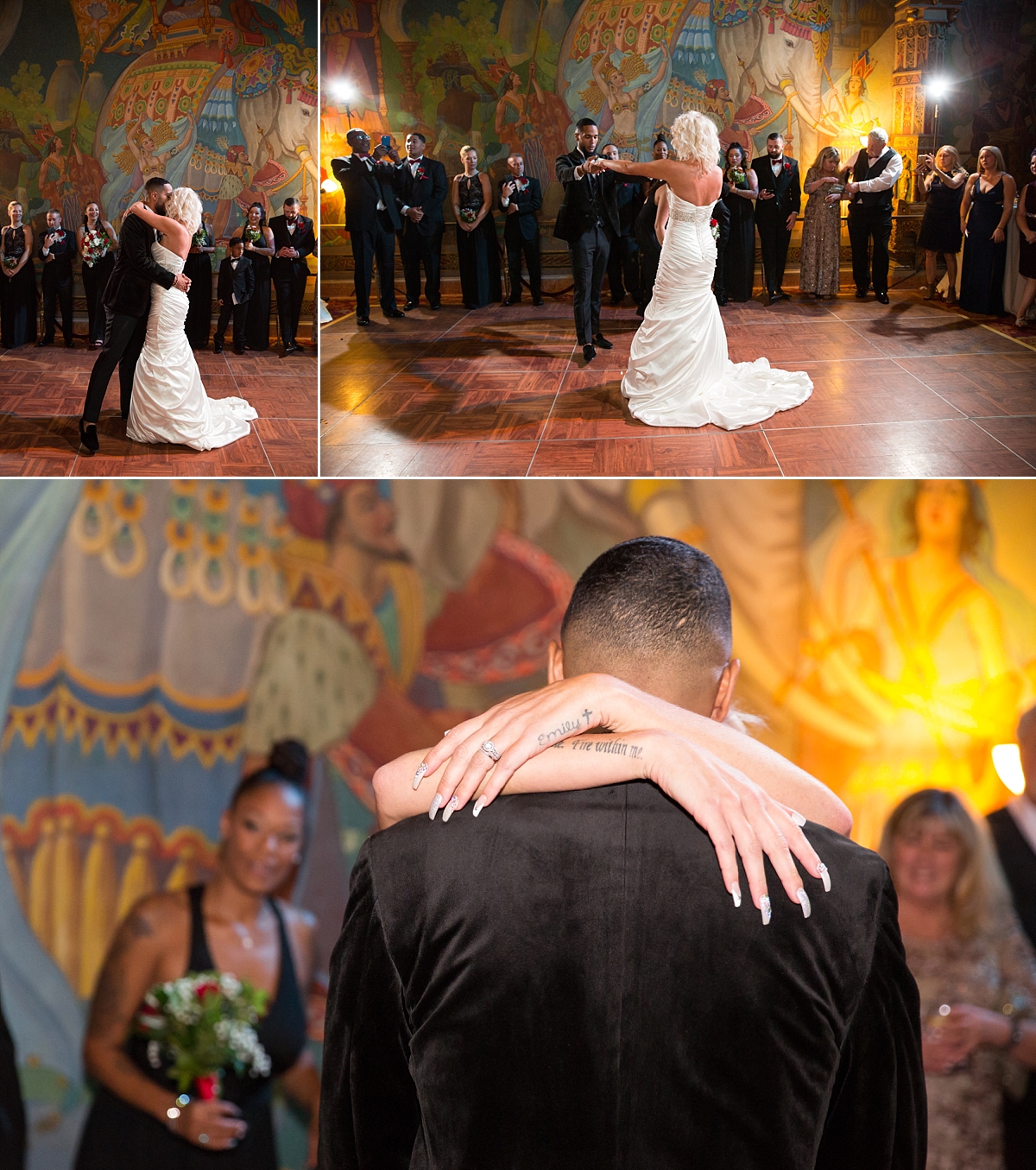 bride and groom's first dance at the landmark theatre, syracuse, ny, wedding reception, sarah heppell photography