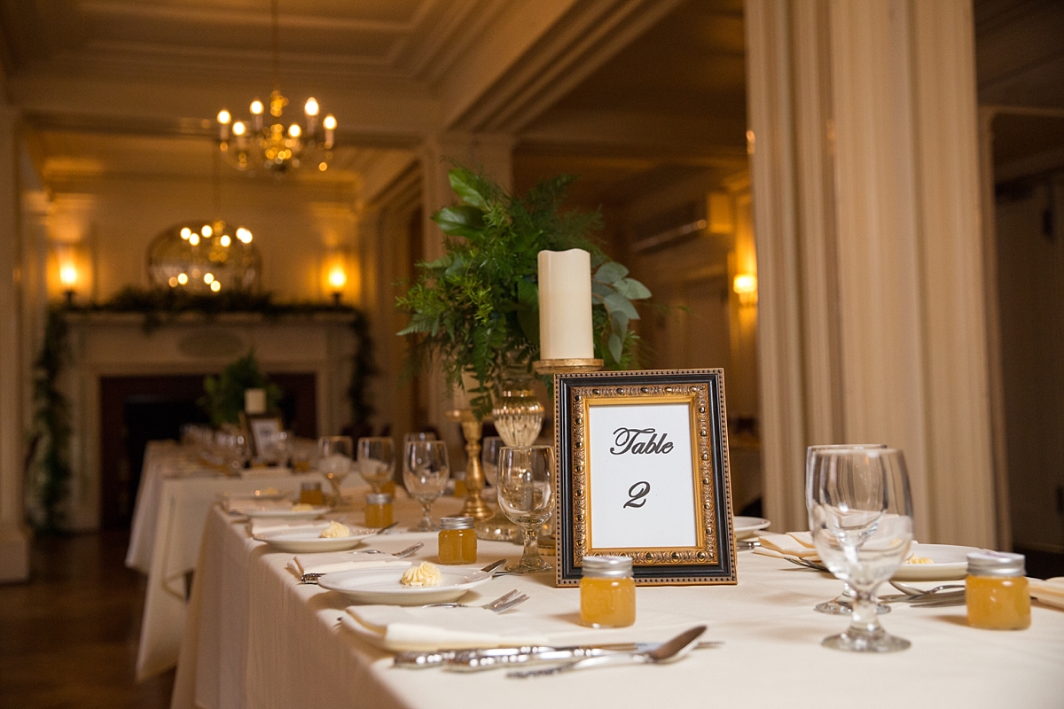 wedding reception details at the lincklaen house in cazenovia, ny, sarah heppell photography