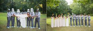 virgilio's event centre, star wars, wedding, bridesmaids, groomsmen